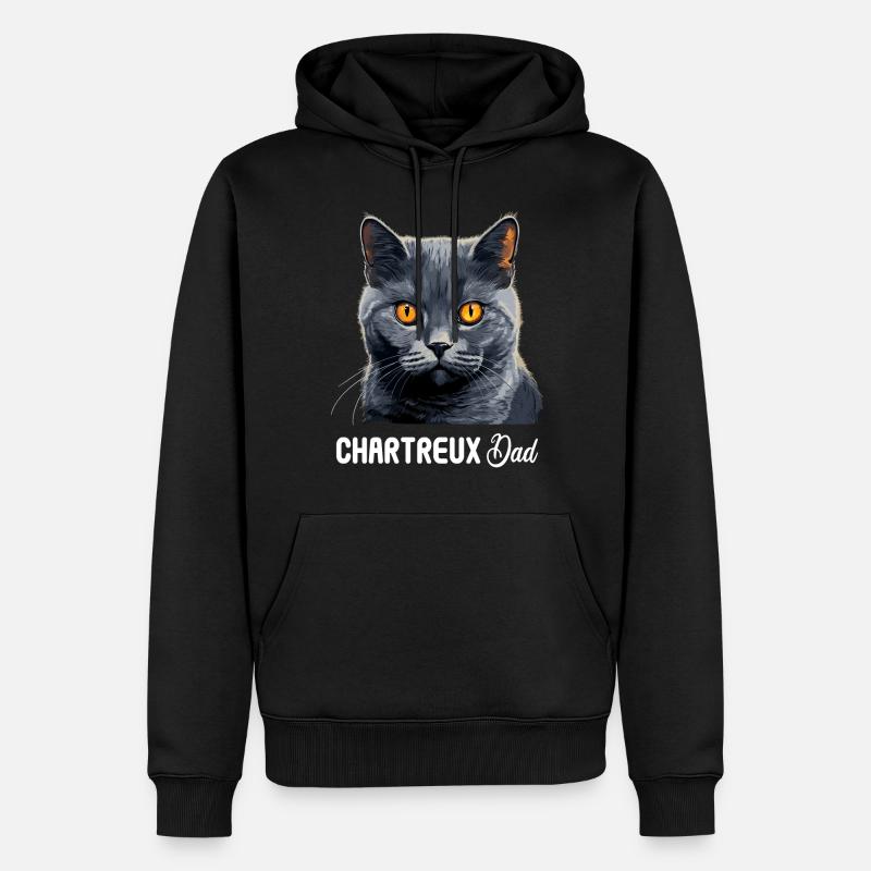 Chat Chartreux Chat Chartreux - Sweat à capuche Premium bio Homme - noir