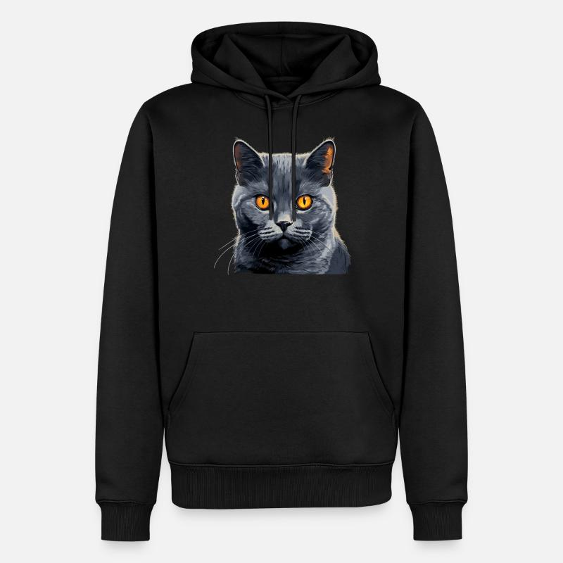 Chartreux Cat Kartäuser Katze - Männer Premium Bio Hoodie - Schwarz