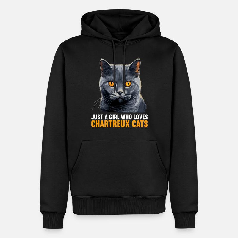 Chat Chartreux Chat Chartreux - Sweat à capuche Premium bio Homme - noir