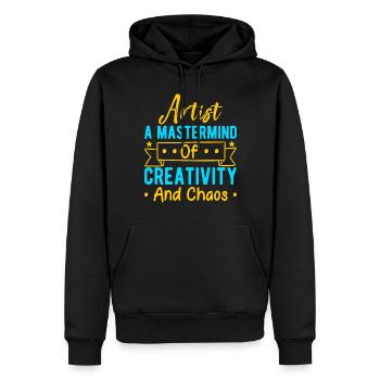 Funny Art Painter Artist Creativity And Chaos - Männer Premium Bio Hoodie - Schwarz - Vorne - Nico (187cm)