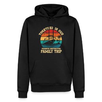 Croisière Voyage en famille Vacances en bateau Patry en famille - Sweat à capuche Premium bio Homme - noir - Devant - Nico (187cm)