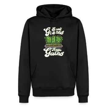 Microgreen Agriculture Gartenarbeit - Männer Premium Bio Hoodie - Schwarz - Vorne - Nico (187cm)