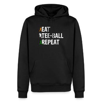 Eat Tee-ball Repeat - Tee-ball Player - Männer Premium Bio Hoodie - Schwarz - Vorne - Nico (187cm)