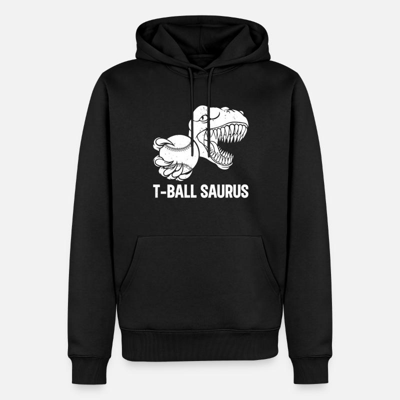 T-ball Saurus Tee-ball Player Dinosaur - Männer Premium Bio Hoodie - Schwarz
