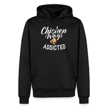 Cadeaux d’ailes de poulet - Sweat à capuche Premium bio Homme - noir - Devant - Nico (187cm)