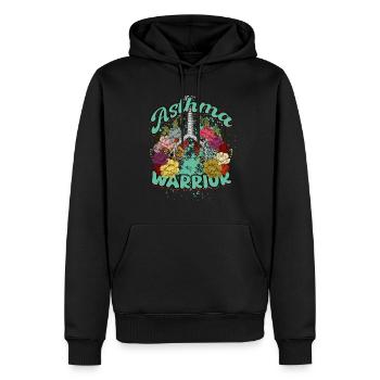 Guerrier asthmatique de l’asthme - Sweat à capuche Premium bio Homme - noir - Devant - Nico (187cm)
