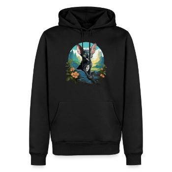 Cornish Rex Kätzchen Cornish Rex Katze - Männer Premium Bio Hoodie - Schwarz - Vorne - Nico (187cm)