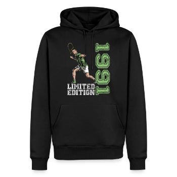 Édition limitée 1991 Édition limitée Tennis - Sweat à capuche Premium bio Homme - noir - Devant - Nico (187cm)