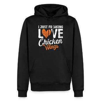 Chicken Wings Gifts - Männer Premium Bio Hoodie - Schwarz - Vorne - Nico (187cm)