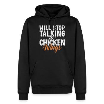 Cadeaux d’ailes de poulet - Sweat à capuche Premium bio Homme - noir - Devant - Nico (187cm)