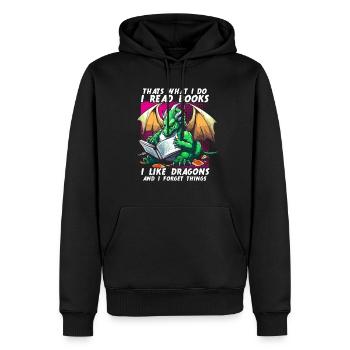 Dragons Und Bücher Nerd Dragon Liebhaber - Männer Premium Bio Hoodie - Schwarz - Vorne - Nico (187cm)
