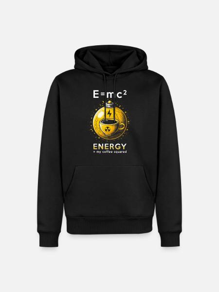 Ingénieur nucléaire E=mc2 Énergie Mon café au carré - Sweat à capuche Premium bio Homme - noir