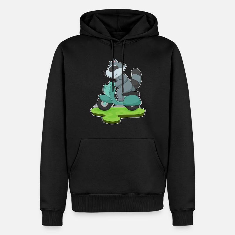 Moto raton laveur - Sweat à capuche Premium bio Homme - noir
