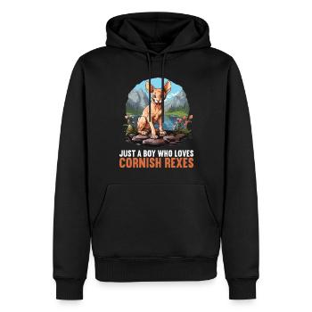 Cornish Rex Kätzchen Cornish Rex Katze - Männer Premium Bio Hoodie - Schwarz - Vorne - Nico (187cm)