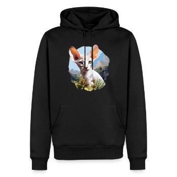Cornish Rex Kätzchen Cornish Rex Katze - Männer Premium Bio Hoodie - Schwarz - Vorne - Nico (187cm)