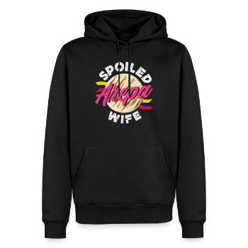 Arepas Colombien Venezuela Nourriture - Sweat à capuche Premium bio Homme - noir - Devant - Nico (187cm)