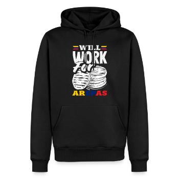 Arepas Colombien Venezuela Nourriture - Sweat à capuche Premium bio Homme - noir - Devant - Nico (187cm)
