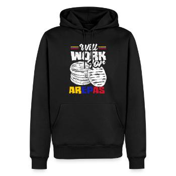 Arepas Colombien Venezuela Nourriture - Sweat à capuche Premium bio Homme - noir - Devant - Nico (187cm)