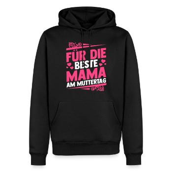Maman Fête des mères Maman - Sweat à capuche Premium bio Homme - noir - Devant - Nico (187cm)