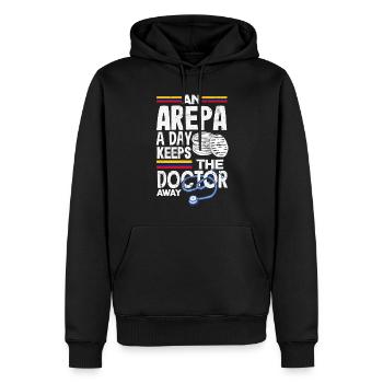 Arepas Colombien Venezuela Nourriture - Sweat à capuche Premium bio Homme - noir - Devant - Nico (187cm)