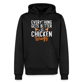 Chicken Wings Gifts - Männer Premium Bio Hoodie - Schwarz - Vorne - Nico (187cm)