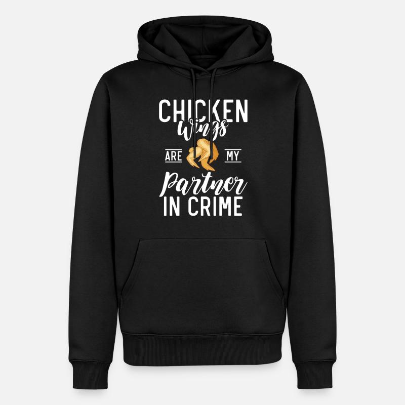 Cadeaux d’ailes de poulet - Sweat à capuche Premium bio Homme - noir