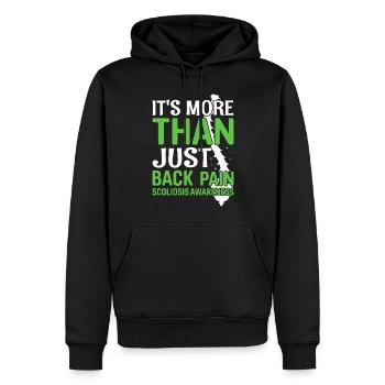 Sensibilisation à la scoliose Déformation de la colonne vertébrale Ruban vert - Sweat à capuche Premium bio Homme - noir - Devant - Nico (187cm)
