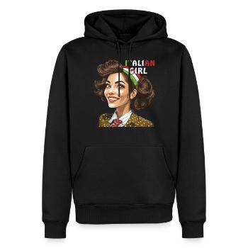 FEMME ITALIE FILLE ITALIENNE - Sweat à capuche Premium bio Homme - noir - Devant - Nico (187cm)