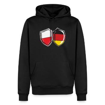 POLOGNE, ALLEMAGNE - Sweat à capuche Premium bio Homme - noir - Devant - Nico (187cm)