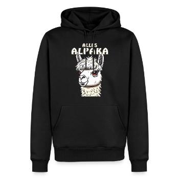 TOUS LES ALPAGAS - Sweat à capuche Premium bio Homme - noir - Devant - Nico (187cm)