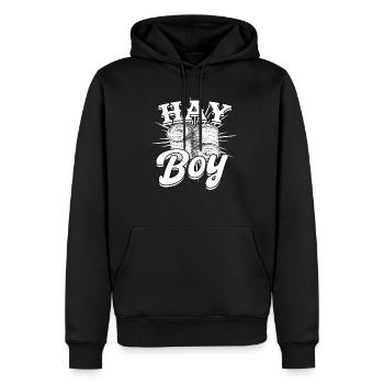 Farmer Paille Balles Foin Bale Hay Boy - Sweat à capuche Premium bio Homme - noir - Devant - Nico (187cm)