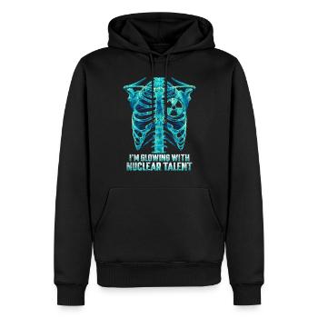 Ingénieur nucléaire Je déborde de talent dans le domaine nucléaire - Sweat à capuche Premium bio Homme - noir - Devant - Nico (187cm)