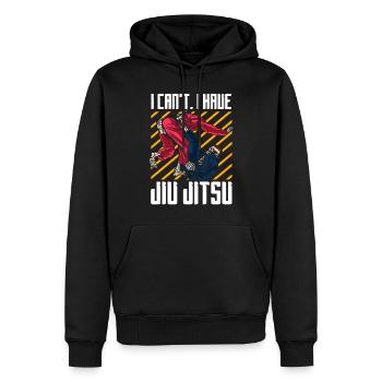 Jiu Jitsu Brésilien BJJ MMA Grappling - Sweat à capuche Premium bio Homme - noir - Devant - Nico (187cm)