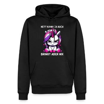 Sympa je peux aussi apporter mais rien n’apporte - Sweat à capuche Premium bio Homme - noir - Devant - Nico (187cm)