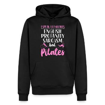 Instructeur de Pilates Professeur Je parle - Sweat à capuche Premium bio Homme - noir - Devant - Nico (187cm)