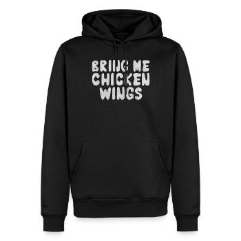 Cadeaux d’ailes de poulet - Sweat à capuche Premium bio Homme - noir - Devant - Nico (187cm)