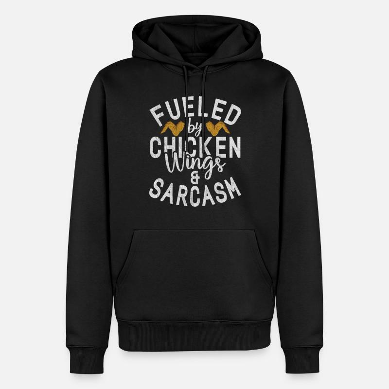 Cadeaux d’ailes de poulet - Sweat à capuche Premium bio Homme - noir
