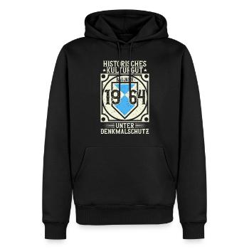 Baujahr 1964 Geboren, Geburtstag Jahrgang 1964 - Männer Premium Bio Hoodie - Schwarz - Vorne - Nico (187cm)