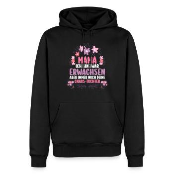 Maman Fête des mères Maman - Sweat à capuche Premium bio Homme - noir - Devant - Nico (187cm)