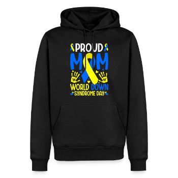 Stolze Mama T21 Welt-Down-Syndrom-Tag - Männer Premium Bio Hoodie - Schwarz - Vorne - Nico (187cm)