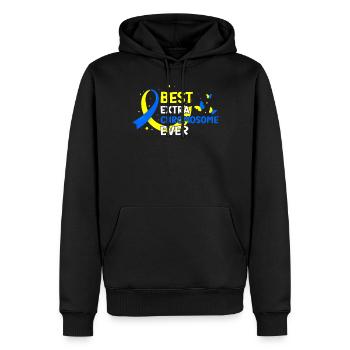 Bestes Extra-Chromosom aller Zeiten Down-Syndrom - Männer Premium Bio Hoodie - Schwarz - Vorne - Nico (187cm)
