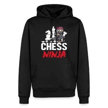 Schach Ninja Lustige Brettspiele Männer Frauen Schach - Männer Premium Bio Hoodie - Schwarz - Vorne - Nico (187cm)