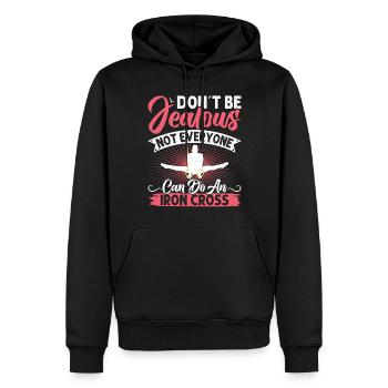 Gymnastique à l’anneau Gymnastique - Sweat à capuche Premium bio Homme - noir - Devant - Nico (187cm)