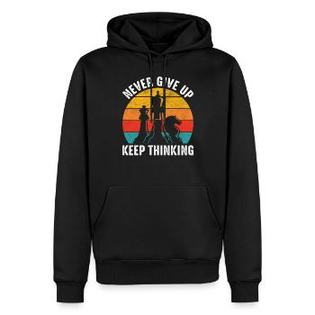Schach inspirierend Keep Thinking for Men Chess - Männer Premium Bio Hoodie - Schwarz - Vorne - Nico (187cm)