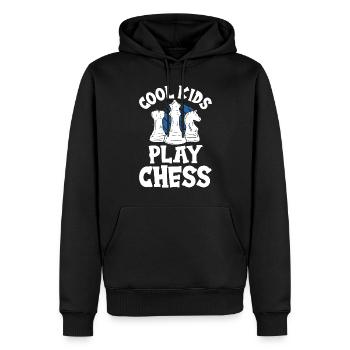 Des enfants cool jouent à un jeu de société d’échecs amusant pour les enfants - Sweat à capuche Premium bio Homme - noir - Devant - Nico (187cm)