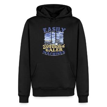 Farmer Hay Paille Balles de paille Balles de foin - Sweat à capuche Premium bio Homme - noir - Devant - Nico (187cm)