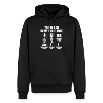 Ce que je fais pendant mon temps libre Ski - Sweat à capuche Premium bio Homme - noir - Devant - Nico (187cm)