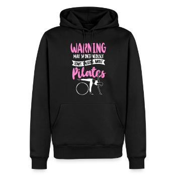 Avertissement de l’instructeur de Pilates - Sweat à capuche Premium bio Homme - noir - Devant - Nico (187cm)