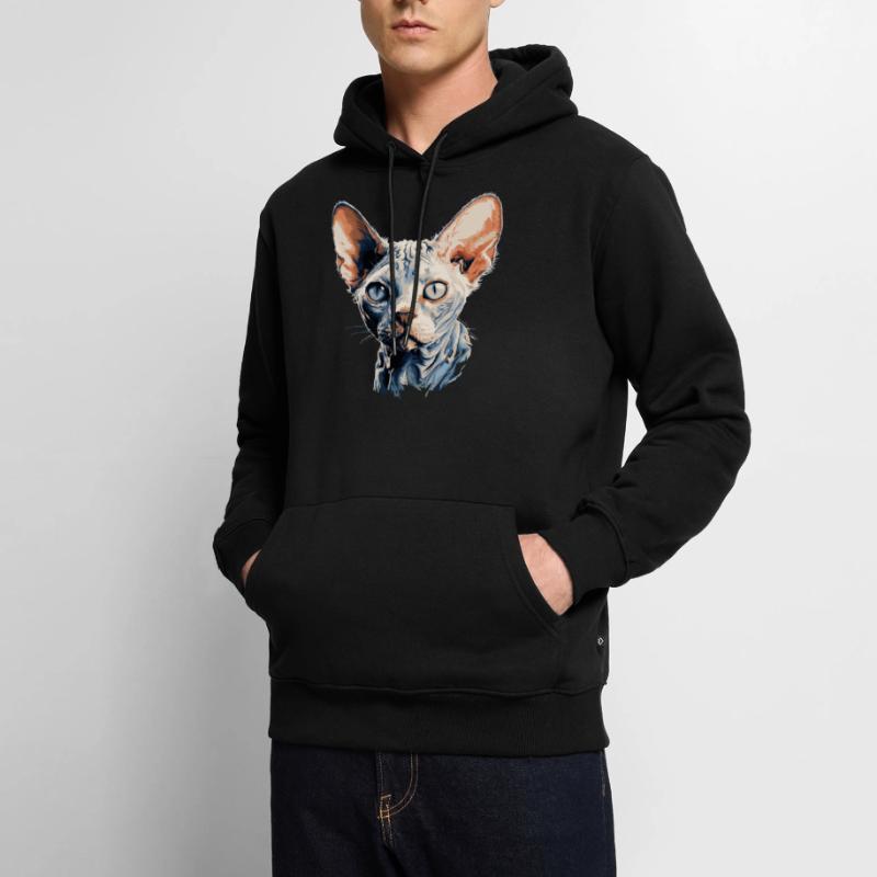 Devon Rex Kätzchen Devon Rex Katze Männer Premium Bio Hoodie