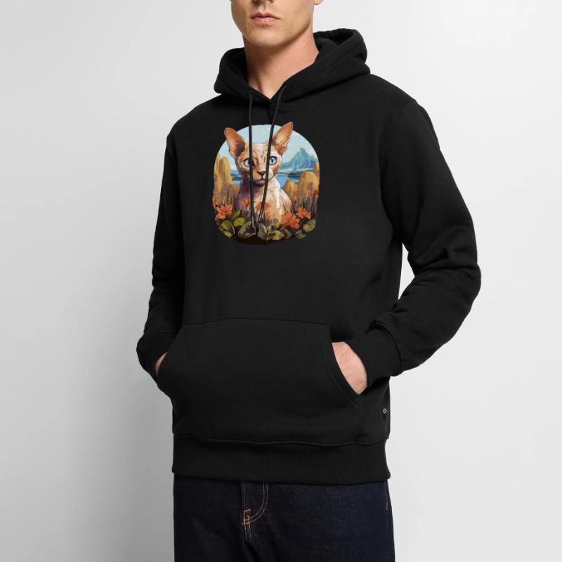 Devon Rex Kätzchen Devon Rex Katze Männer Premium Bio Hoodie
